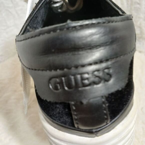 Guess Faux-Suede Black Platform Sneakers Size 8.5M - Picture 7 of 9
